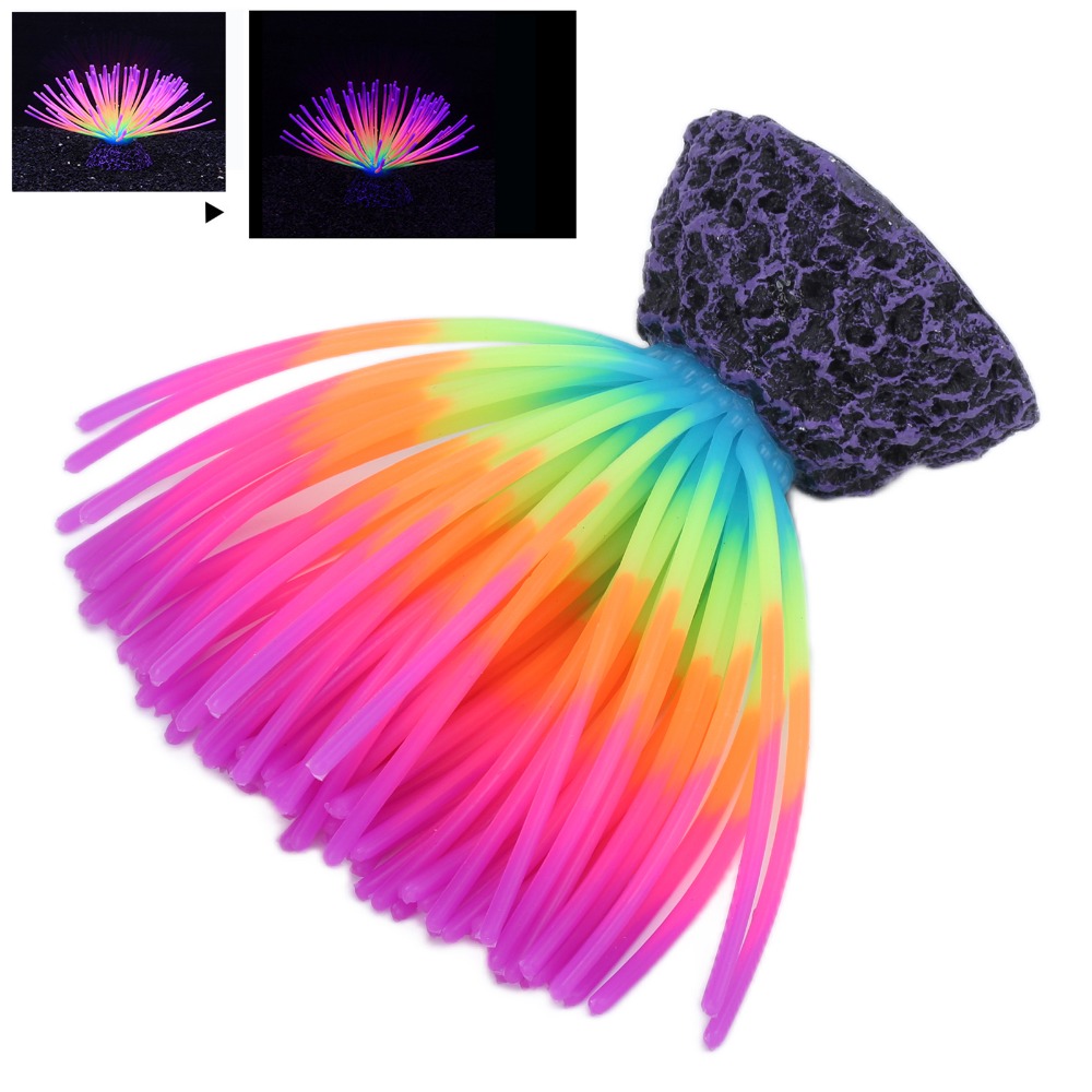 Aquarium Fish Rainbow - Coral de Silicone Colorido para Aquário