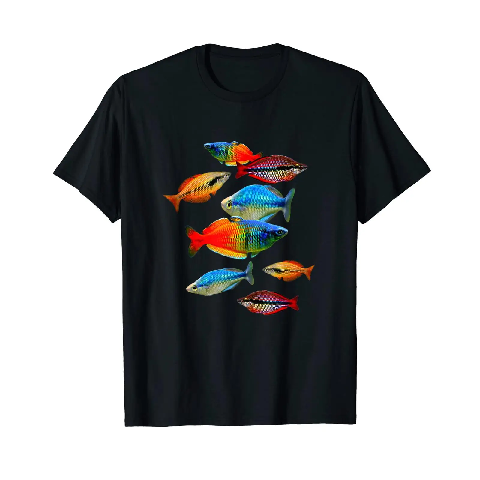 Camiseta preta vintage para am - Aquarium Fish Rainbow avaliação e preço