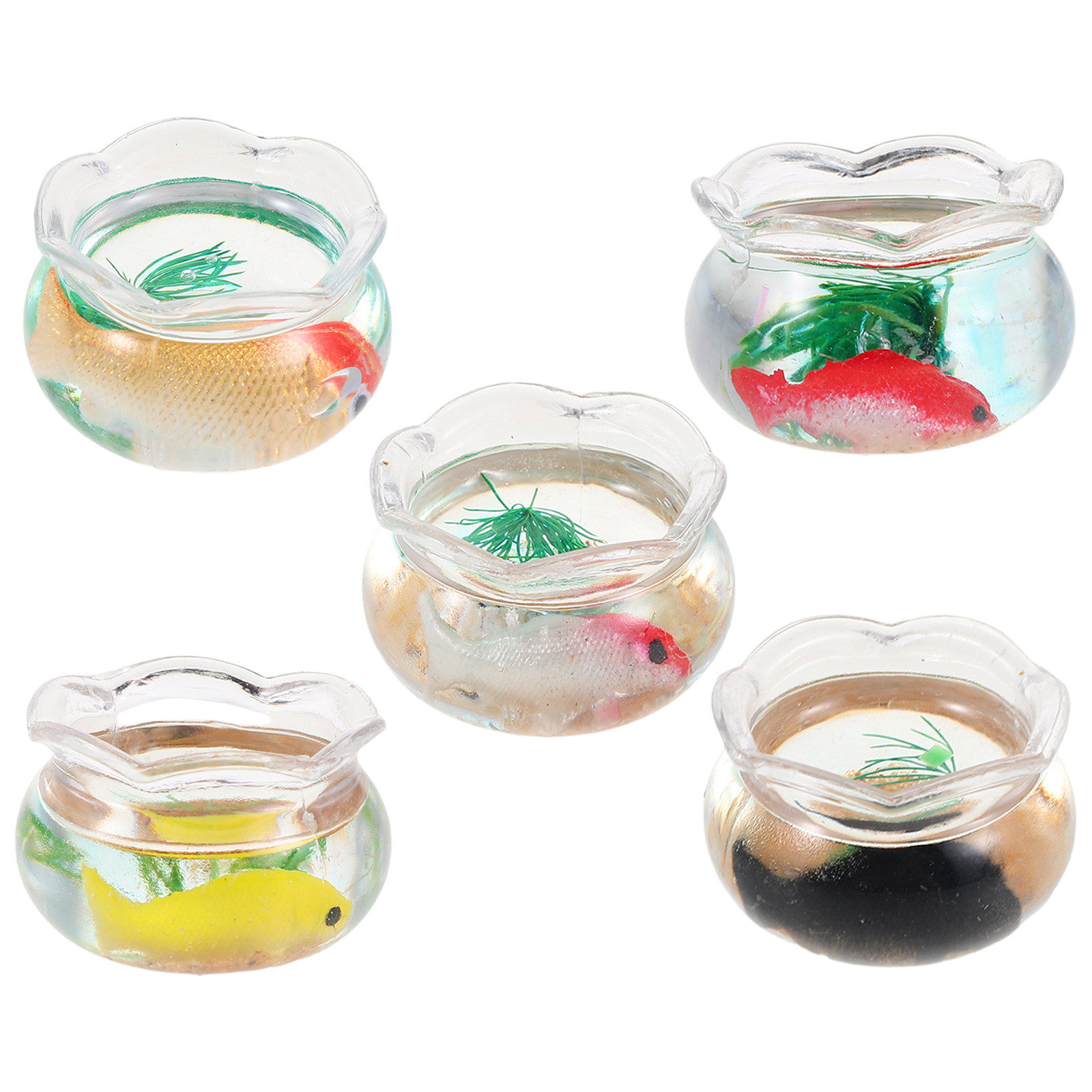 5 Peças Mini Aquário Redondo p - Aquarium Fish In Bowl avaliação e preço
