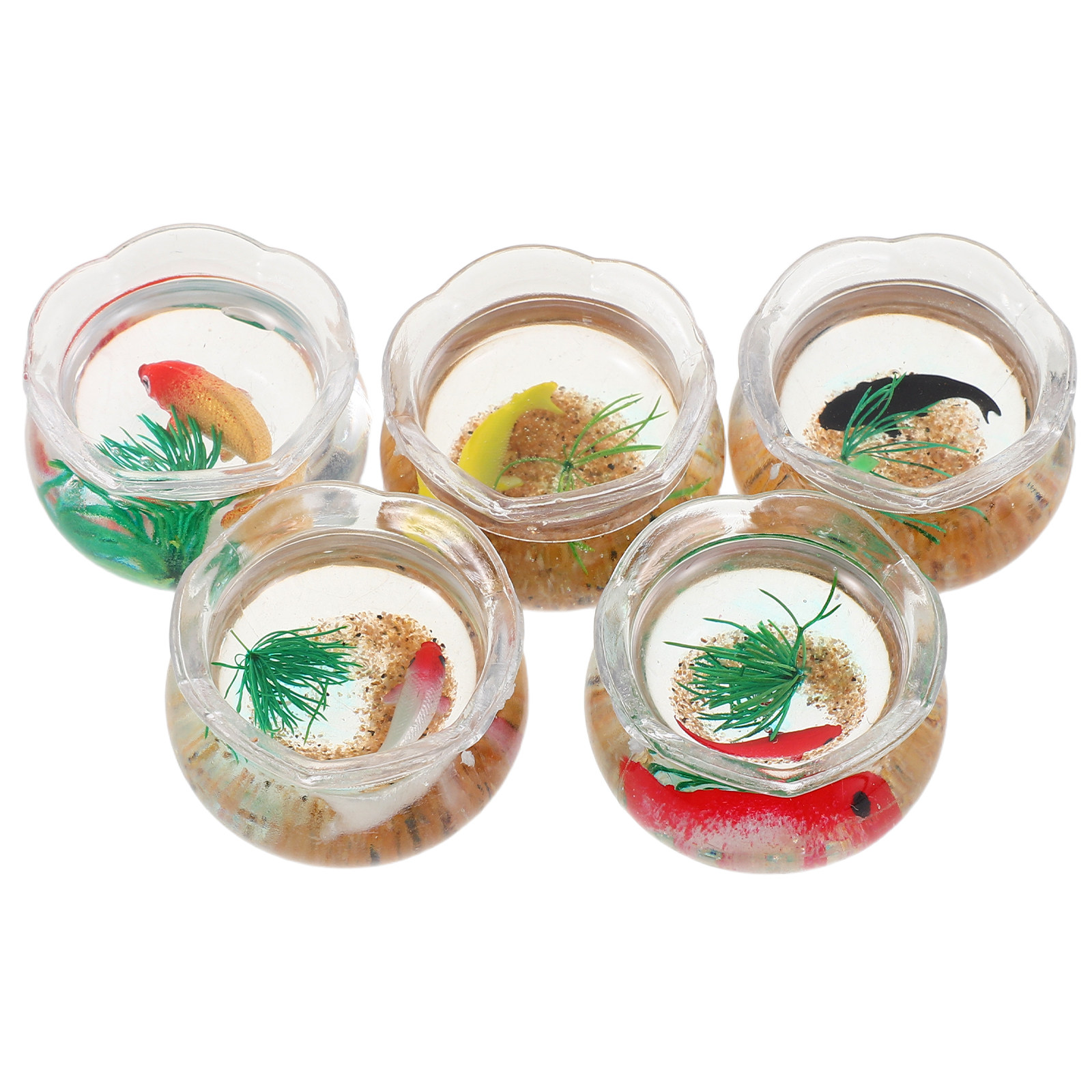 5 Peças Mini Aquário de Peixes - Aquarium Fish In Bowl avaliação e preço